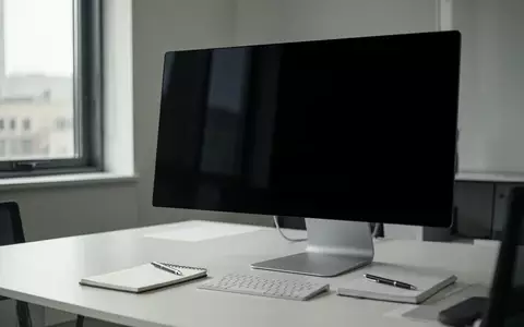 Ein unbesetzter moderner Schreibtisch mit einem ausgeschalteten Computerbildschirm in einem hellen Büro. - Foto: über boerse-global.de