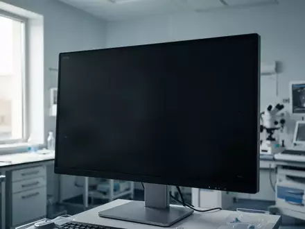 Modernes medizinisches Forschungslabor mit einem ausgeschalteten hochauflösenden Monitor in einer sterilen Umgebung. - Foto: über boerse-global.de