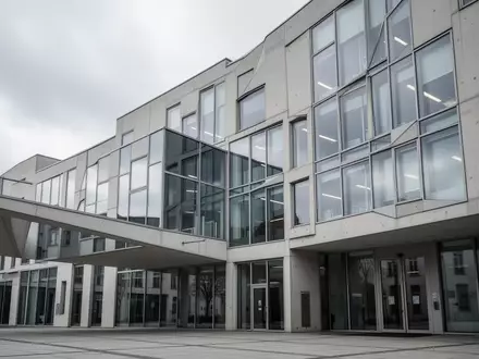 Moderne Fassade eines Berliner Finanzamtsgebäudes an einem bewölkten Tag. - Foto: über boerse-global.de