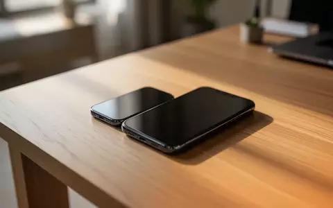 Ein modernes Smartphone auf einem Holztisch vor einem unscharfen Hintergrund, das die KI-gestützte Umgebungsanalyse symbolisiert. - Foto: über boerse-global.de