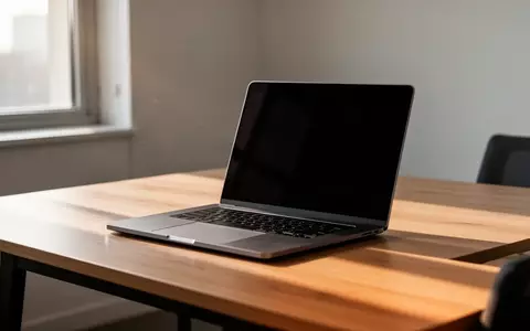 Ein moderner, minimalistischer Arbeitsplatz mit einem Laptop auf einem Schreibtisch bei natürlichem Tageslicht. - Foto: über boerse-global.de
