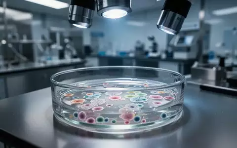 Nahaufnahme einer Zellkultur in einer Laborschale unter einem Mikroskop zur Erforschung biologischer Alterungsprozesse. - Foto: über boerse-global.de
