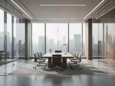 Modernes, leeres Büro einer Rechtsabteilung mit minimalistischem Design und hellem Tageslicht. - Foto: über boerse-global.de