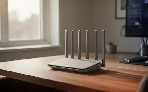 Ein moderner WLAN-Router steht auf einem Schreibtisch in einem hellen Raum. - Foto: über boerse-global.de