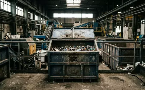 Spezialcontainer zur Entsorgung von Batterien und Lithium-Ionen-Akkus in einem Recyclingbetrieb. - Foto: über boerse-global.de