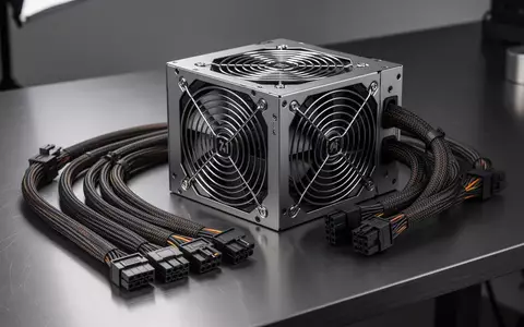 Ein Hochleistungs-Netzteil mit modularen Kabeln auf einer Werkbank, spezialisiert auf ATX 3.1 Hardware-Anforderungen. - Foto: über boerse-global.de
