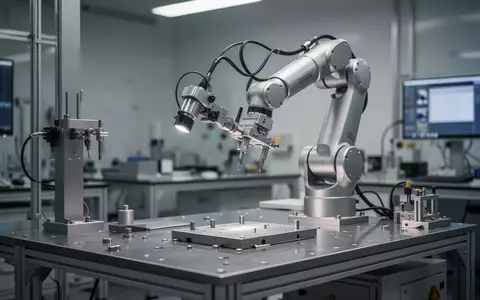 Ein präziser Roboterarm in einer modernen Laborumgebung für hochauflösende physikalische Simulationen. - Foto: über boerse-global.de