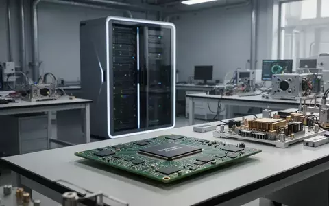 Moderne Halbleiter-Hardware und Server-Technik in einem industriellen Labor für Automobil-KI-Entwicklung. - Foto: über boerse-global.de