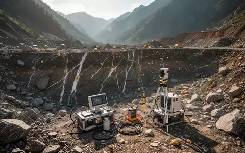 Eine weitläufige, sonnendurchflutete Goldmine in einer bergigen Region mit sichtbaren Quarzadern im Gestein. - Foto: über boerse-global.de