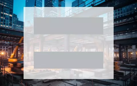 Abstrakte Darstellung einer komplexen Baustelle in einem Finanzviertel zur Dämmerung, symbolisiert unternehmerische Herausforderungen. - Foto: über boerse-global.de