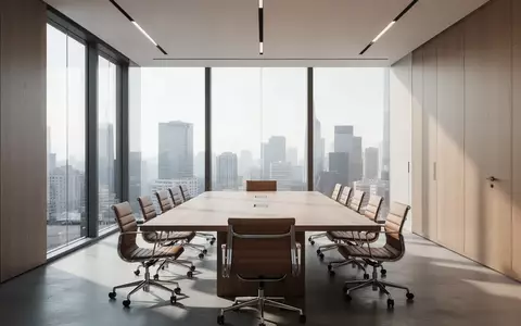 Moderner, leerer Konferenzraum in einem Bürogebäude mit natürlichem Lichteinfall. - Foto: über boerse-global.de