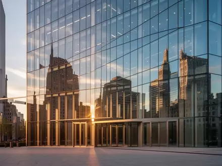 Modernes Bürogebäude in einem Finanzviertel bei Sonnenuntergang als Symbol für Wachstum und Unternehmensfinanzierung. - Foto: über boerse-global.de