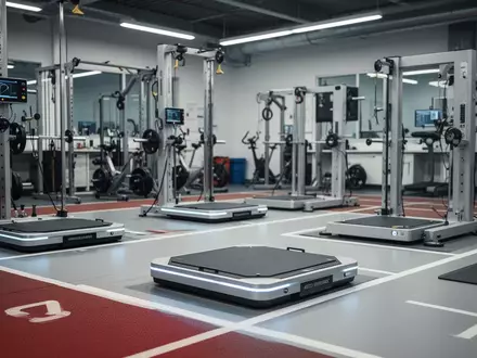 Moderne biomechanische Laborausstattung für Bewegungsanalysen in einem hellen, professionellen sportwissenschaftlichen Umfeld. - Foto: über boerse-global.de