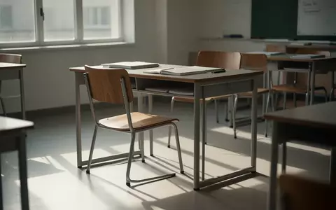 Ein leerer Schreibtisch in einem hellen, modernen Klassenzimmer mit natürlichem Lichteinfall. - Foto: über boerse-global.de