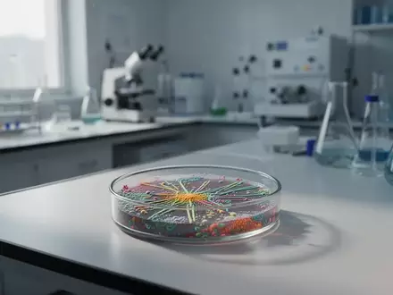 Petrischale mit Bakterienkulturen in einem modernen, sterilen medizinischen Labor. - Foto: über boerse-global.de