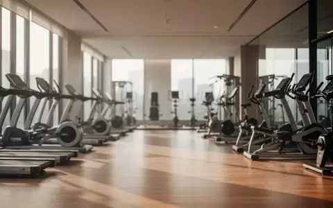 Modernes, helles Fitnessstudio mit hochwertigen Trainingsgeräten in einer minimalistischen Umgebung. - Foto: über boerse-global.de