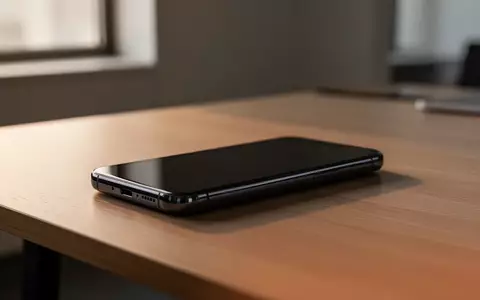 Ein modernes Smartphone liegt auf einem hölzernen Schreibtisch in einem hellen, minimalistisch eingerichteten Raum. - Foto: über boerse-global.de