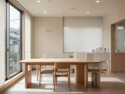 Ein minimalistisch gestalteter Beratungsraum in einem japanischen Gesundheitszentrum mit hellem Holz und natürlichem Licht. - Foto: über boerse-global.de