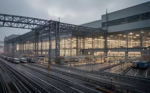 Ein großes, modernes Automobilwerk in der Dämmerung mit weitläufigen Industriehallen und leerem Werksgelände. - Foto: über boerse-global.de