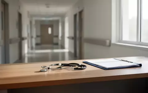 Ein minimalistisches, helles Behandlungszimmer in einer Klinik mit einem Stethoskop und einer Akte auf einem Schreibtisch. - Foto: über boerse-global.de