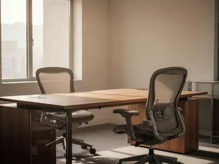 Ein leerer, modern gestalteter Schreibtisch in einem hellen, ruhigen Büro mit einfallendem Tageslicht. - Foto: über boerse-global.de
