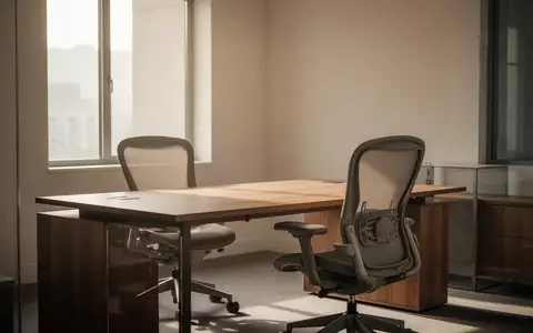 Ein leerer, modern gestalteter Schreibtisch in einem hellen, ruhigen Büro mit einfallendem Tageslicht. - Foto: über boerse-global.de