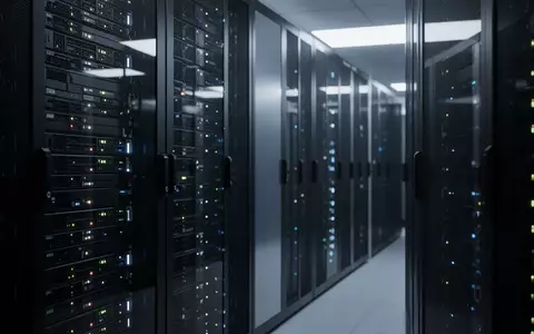 Moderne Serverräume mit dunklen Racks und dezenter blauer Beleuchtung zur Darstellung sicherer Cloud-Infrastruktur. - Foto: über boerse-global.de