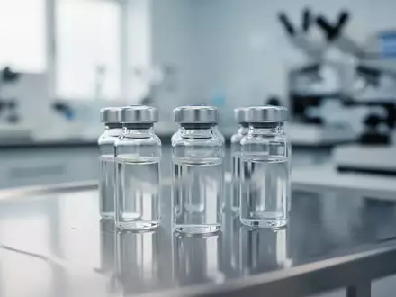 Medizinische Laborumgebung mit Glasphiolen auf einer sterilen Oberfläche. - Foto: über boerse-global.de