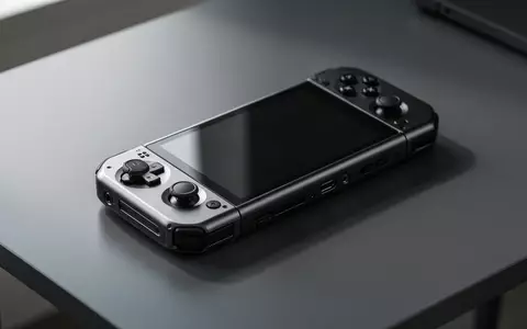 Ein hochwertiges, kompaktes Gaming-Handheld-Gerät in einem minimalistischen, dunklen Büro-Setup. - Foto: über boerse-global.de