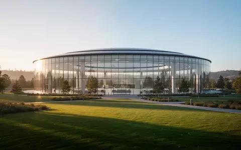 Das Apple Park Hauptquartier in Cupertino in der Morgensonne vor einem iPhone-Produkt-Launch. - Foto: über boerse-global.de