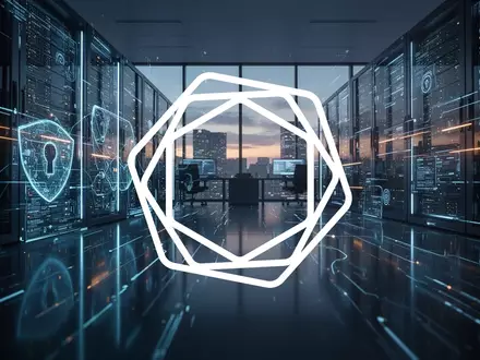Abstrakte Darstellung eines modernen Cybersicherheits-Kontrollzentrums mit digitalen Datenströmen und professioneller Beleuchtung. - Foto: über boerse-global.de