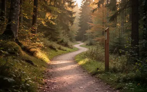 Ein gut ausgebauter Wanderweg führt durch einen sonnendurchfluteten Wald in einer deutschen Mittelgebirgsregion. - Foto: über boerse-global.de