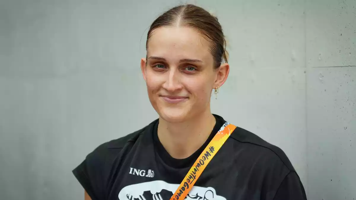 Endlich beim Team: Leonie Fiebich. - Bild: Soeren Stache/dpa
