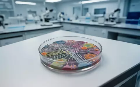 Petrischale mit einer komplexen Bakterienkultur in einem modernen medizinischen Labor zur Mikrobiomforschung. - Foto: über boerse-global.de