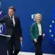 EU-Kommissionspräsidentin Ursula von der Leyen und Nato-Generalsekretär Mark Rutte äußern sich in Brüssel zum Vorfall mit einer Sprengstoffdrohne auf dem Flughafen Leipzig/Halle. - Bild: Virginia Mayo/AP/dpa