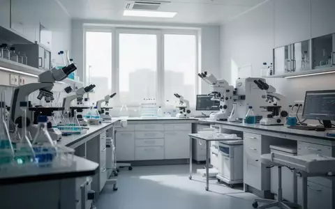 Modernes medizinisches Forschungslabor mit klinischen Geräten in einer hellen, professionellen Umgebung. - Foto: über boerse-global.de