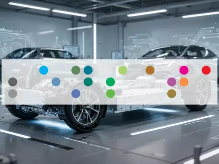 Abstrakte Darstellung moderner Sensortechnik in einem elektrischen Fahrzeugchassis vor einem technologischen Hintergrund - Foto: über boerse-global.de
