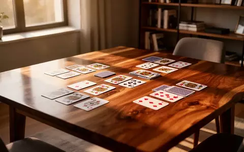 Ein Set Spielkarten auf einem Holztisch in einem hellen Raum zur Symbolisierung kognitiven Trainings. - Foto: über boerse-global.de