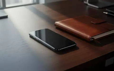 Ein Smartphone liegt auf einem dunklen Büroschreibtisch neben einem Notizbuch bei natürlichem Lichteinfall. - Foto: über boerse-global.de