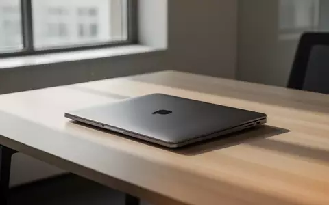 Ein geschlossener Laptop auf einem minimalistischen Schreibtisch in einem hellen Büro. - Foto: über boerse-global.de