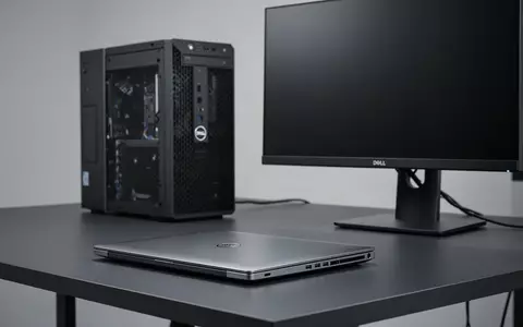 Professionelle Dell AI-PCs, Workstations und ein 4K-Monitor auf einem minimalistischen Schreibtisch in einem Büro. - Foto: über boerse-global.de