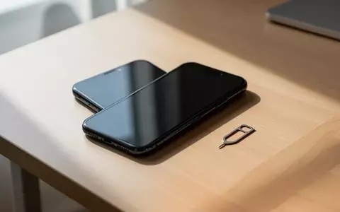 Ein modernes Smartphone liegt mit ausgeschaltetem Bildschirm auf einem Schreibtisch neben einem Werkzeug zum Auswerfen der SIM-Karte. - Foto: über boerse-global.de