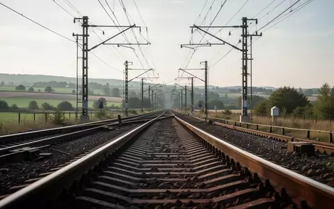 Eisenbahngleise mit Oberleitungen und Masten in einer Landschaft bei Tageslicht. - Foto: über boerse-global.de