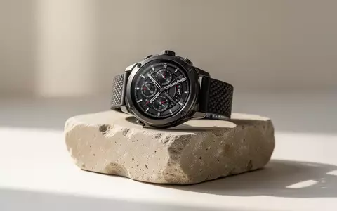 Eine hochwertige Smartwatch auf einem minimalistischen Steinsockel in einem hellen Studio. - Foto: über boerse-global.de