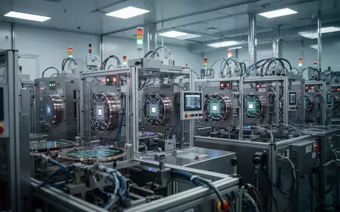 Moderne Halbleiter-Fertigungsanlage mit komplexen Chip-Produktionsmaschinen in einer technologischen Umgebung. - Foto: über boerse-global.de