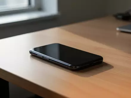 Ein modernes Smartphone liegt auf einem minimalistischen Holztisch bei natürlichem Lichteinfall. - Foto: über boerse-global.de
