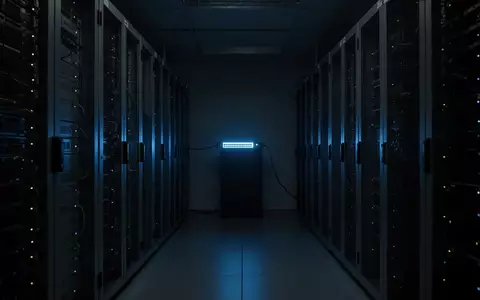 Dunkler Serverraum mit metallischen Rack-Schränken und blauer Beleuchtung als Symbol für eine massive Datenpanne. - Foto: über boerse-global.de