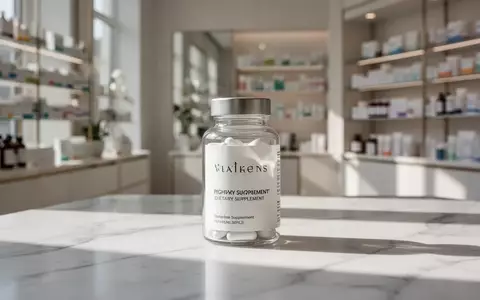 Hochwertige Nahrungsergänzungsmittel in einer minimalistischen Glasflasche auf einer Marmoroberfläche. - Foto: über boerse-global.de
