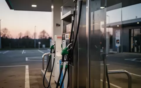 Moderne Zapfsäulen an einer leeren Tankstelle bei Dämmerung. - Foto: über boerse-global.de