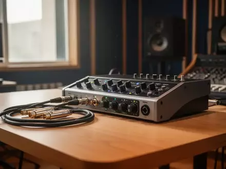 Professionelles Audio-Interface auf einem Schreibtisch in einem Aufnahmestudio. - Foto: über boerse-global.de